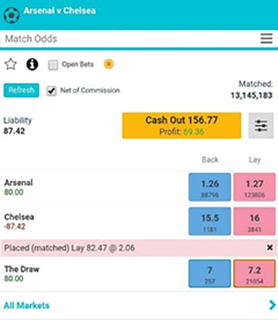 Cash out on a betting exchange .